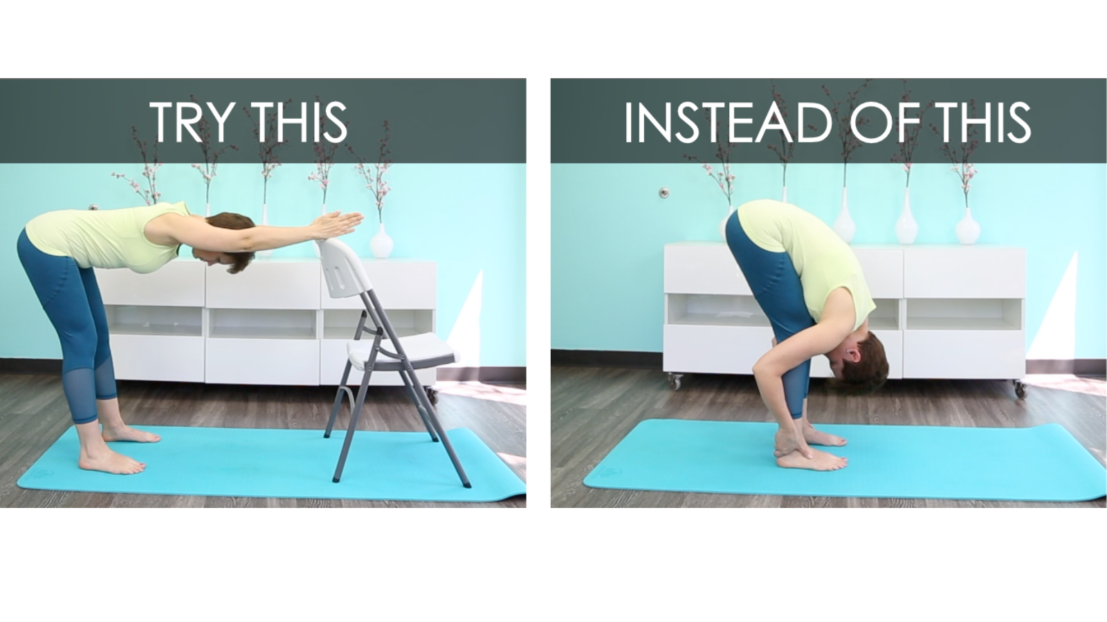 Forward bend variations for safe yoga practice if diagnosed with Osteoporosis.