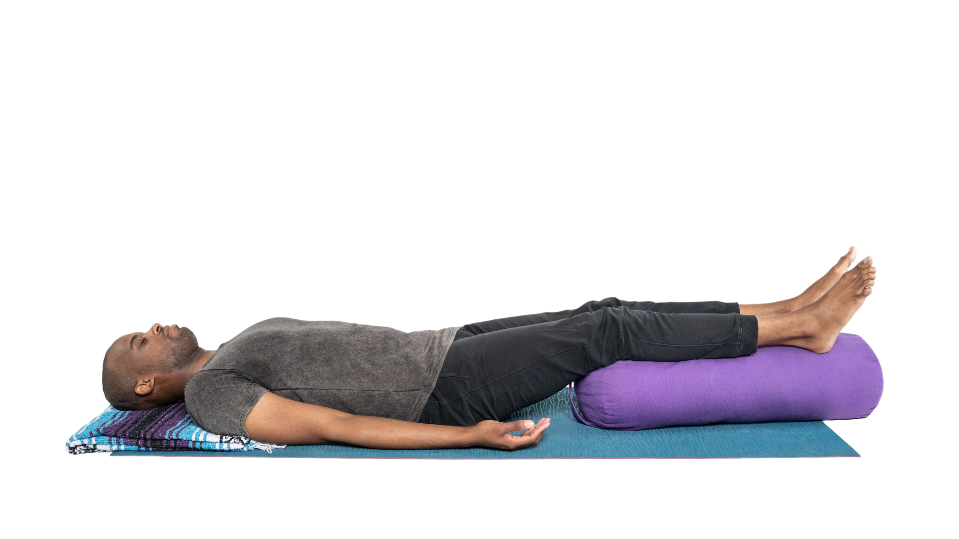 Savasana or Corpse Pose is a calming and restful pose.