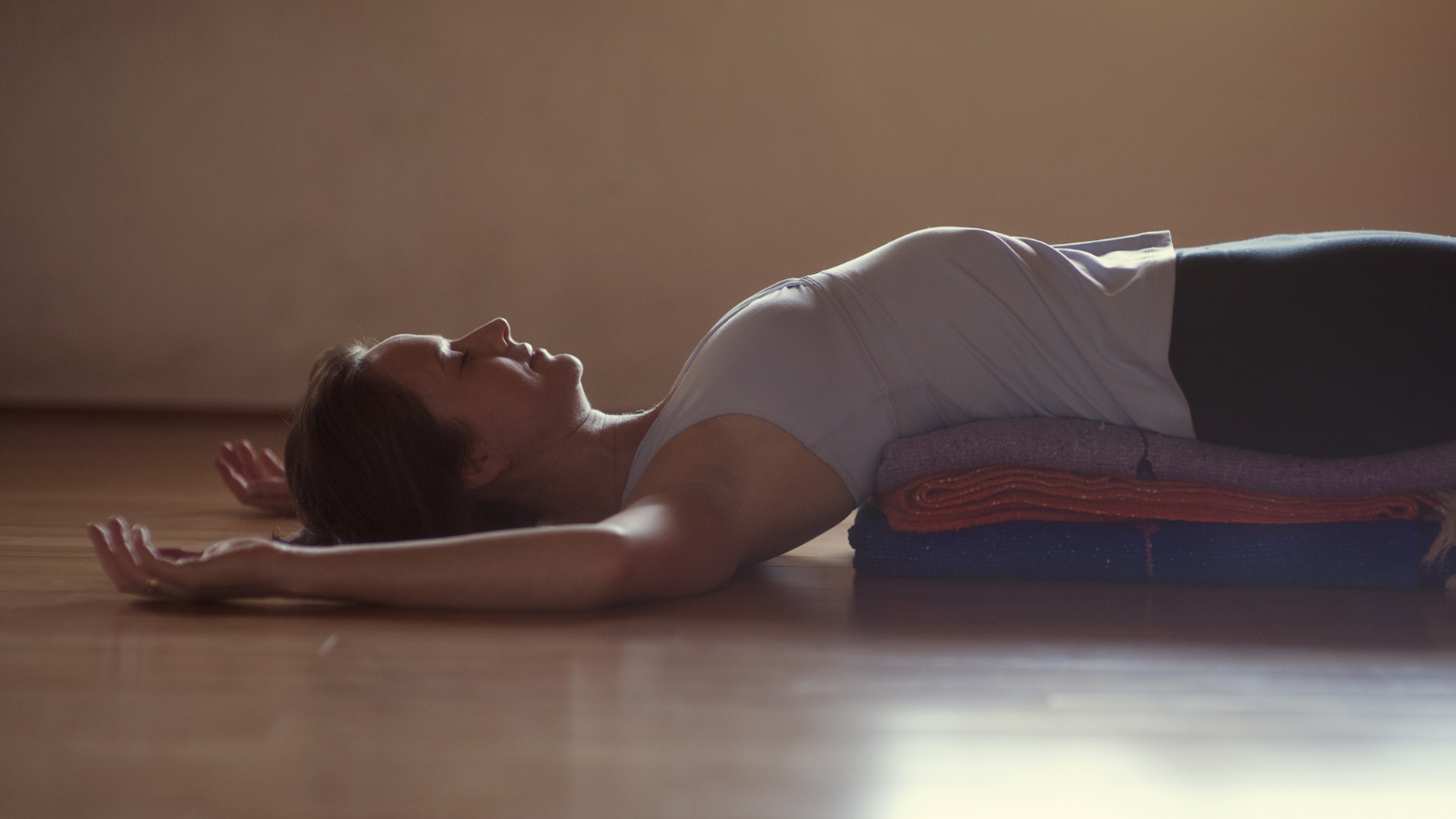 Calming soothing Restorative pose- Fish Pose as one helpful COVID treatment