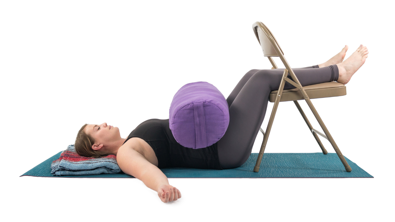 A restorative version of Legs-Up-the-Wall but this variation uses a chair.